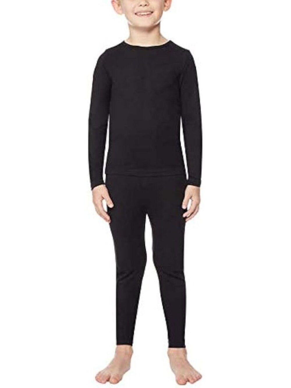 32 Degrees Heat Kids Thermal Base Layer Set Long Sleeve Top & Leggings Black L 1